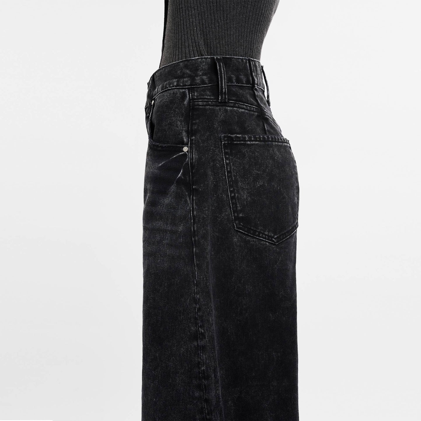 Bayeas Super High Rise Tailored Barrel Jeans Finished Hem