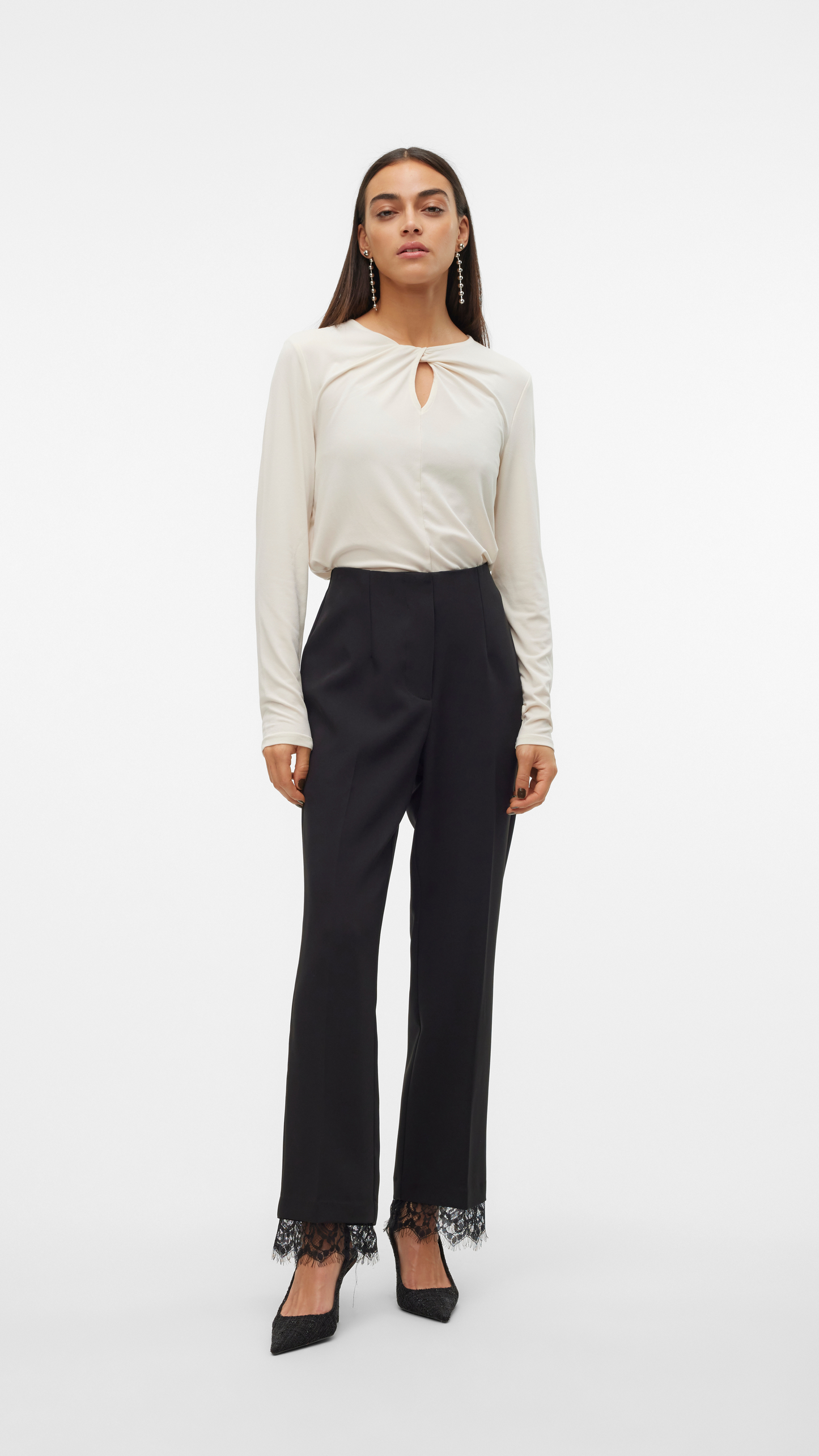 Elegant Lace Straight Leg Pants