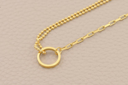 Circle Link Bracelet, Waterproof Mixed Chain Bracelet