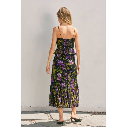 Midnight Lurex Ruffled Dress