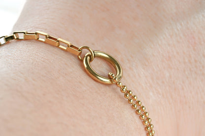 Circle Link Bracelet, Waterproof Mixed Chain Bracelet
