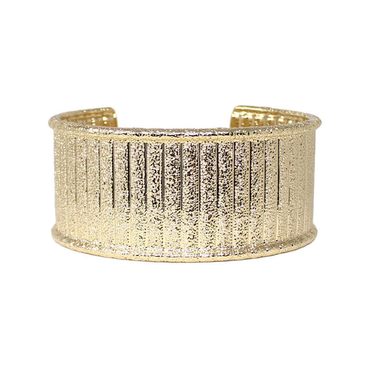 Gold Hammered Textured 1" Cuff Bracelet