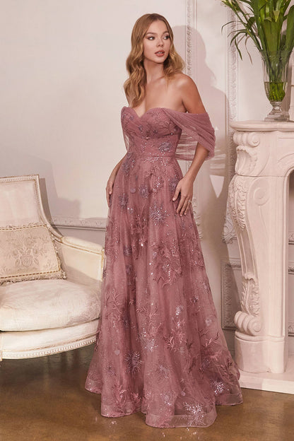 STRAPLESS LAYERED TULLE GOWN: 10 / Dusty Rose