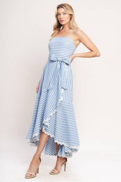 Blue Striped Woven Dress