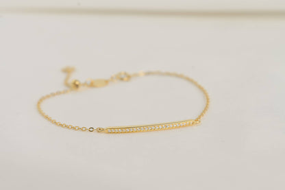 Silver Diamond Bracelet - Bezel Bracelet - Clover Bracelet