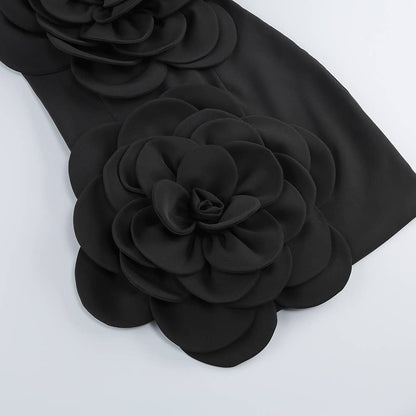 3D Flower Tube Dress - Bold Elegance