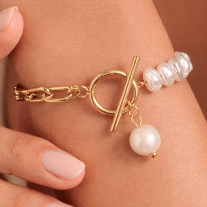 18K Gold Plated Waterproof Stainless Steel Chain Bracelet - 7072
