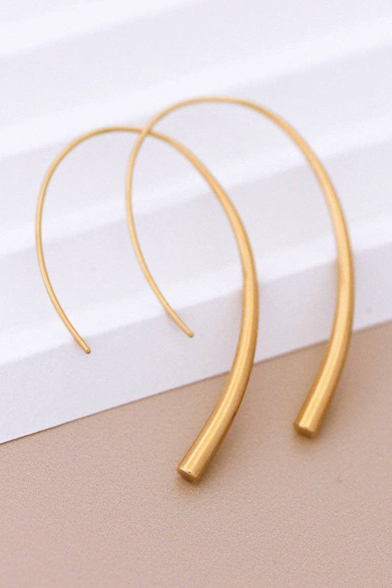 18K Gold PVD Plated Waterproof Stainless Steel Hoop Earrings - 7063