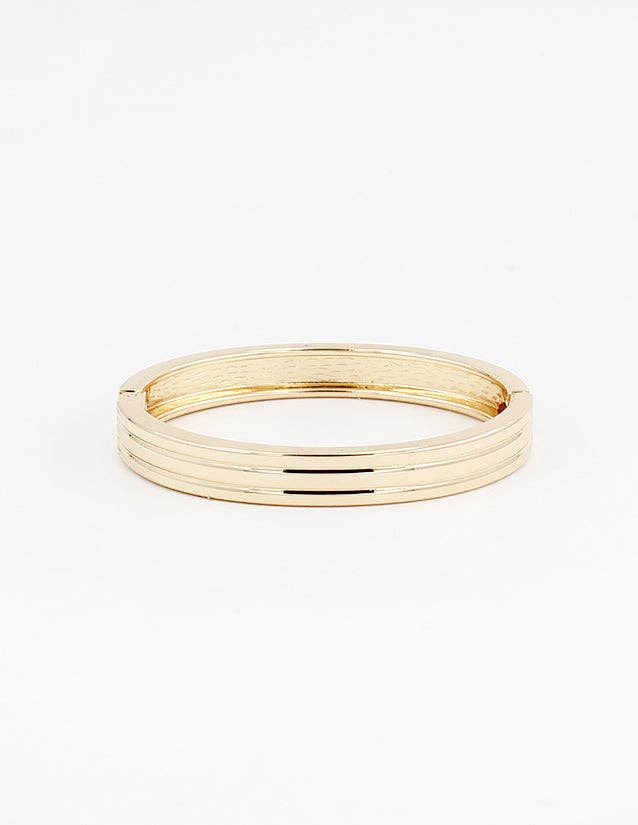 Gold Lined Bangle Cuff Bracelet