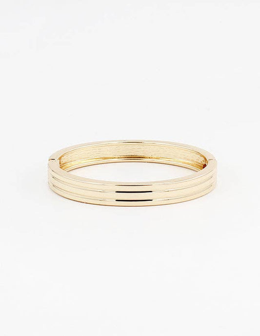 Gold Lined Bangle Cuff Bracelet
