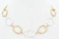 Gold and Silver Textured Link 16"-18" Necklace