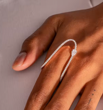 Halo Knuckle Ring- Dainty Recycled Brass and CZ Ring