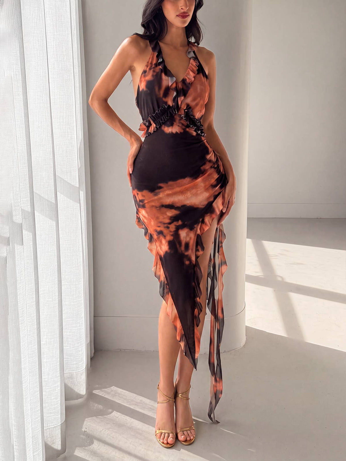 Ruffle Halter Dress