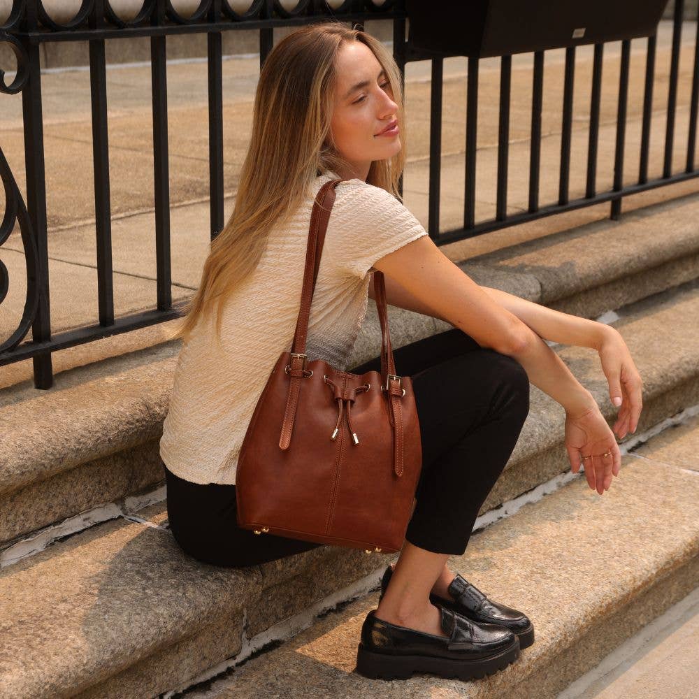 Sally Espresso Recycled Vegan Shoulder Bag