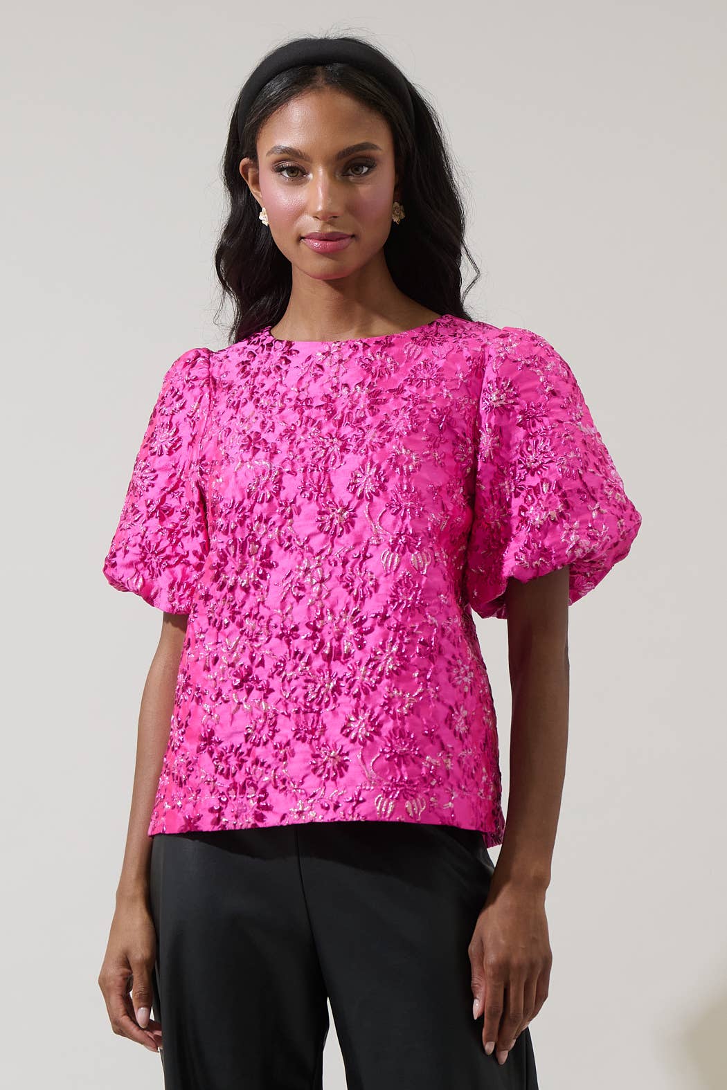 Harrington Jacquard Floral Joi Bubble Top