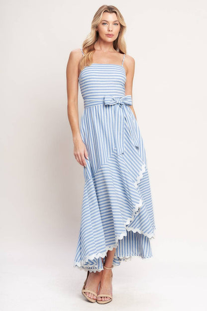 Blue Striped Woven Dress