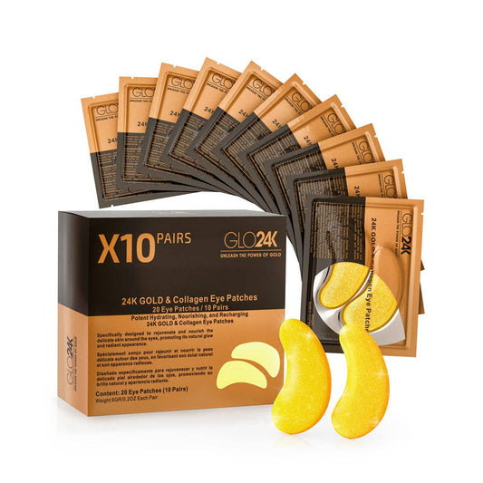 24K Gold & Collagen Eye Patches (Pack of 10 Pairs/ 20 Patches)