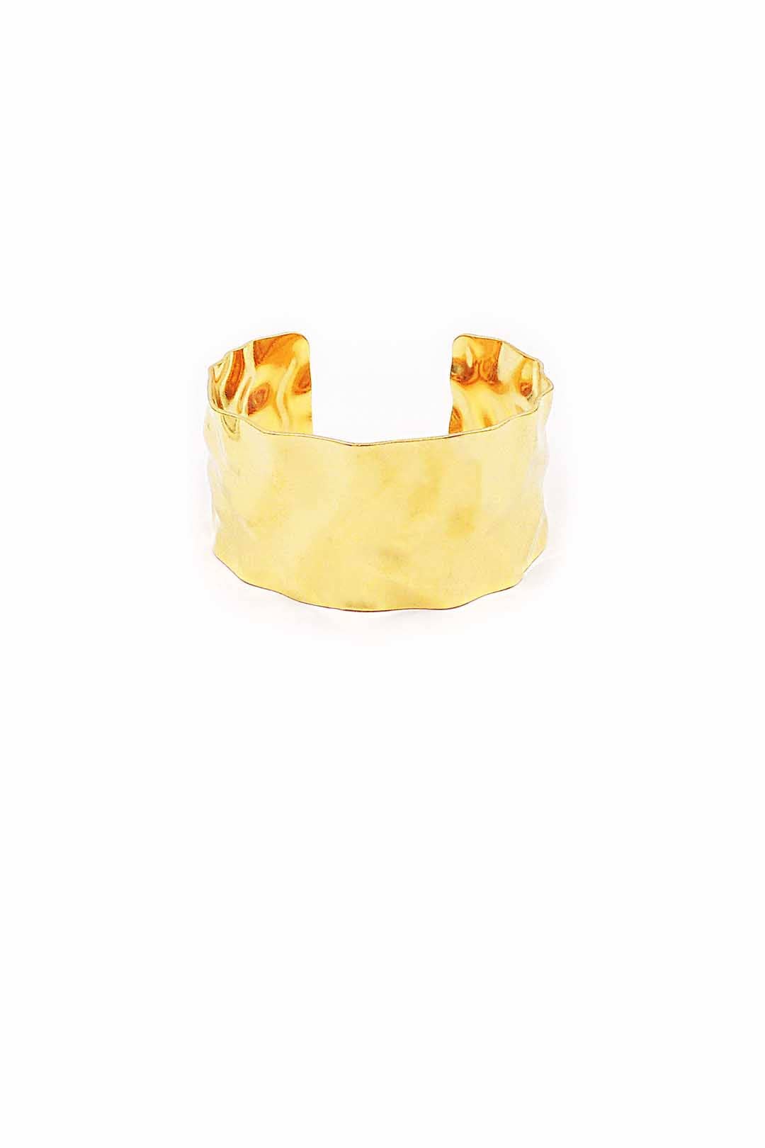 Stainless Steel Hammered 1.25" Cuff Bracelet