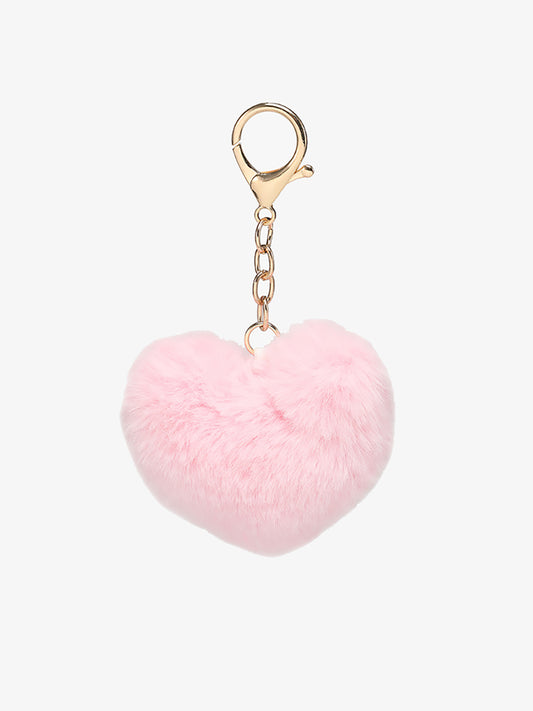 Bag Charm Fuzzy Heart