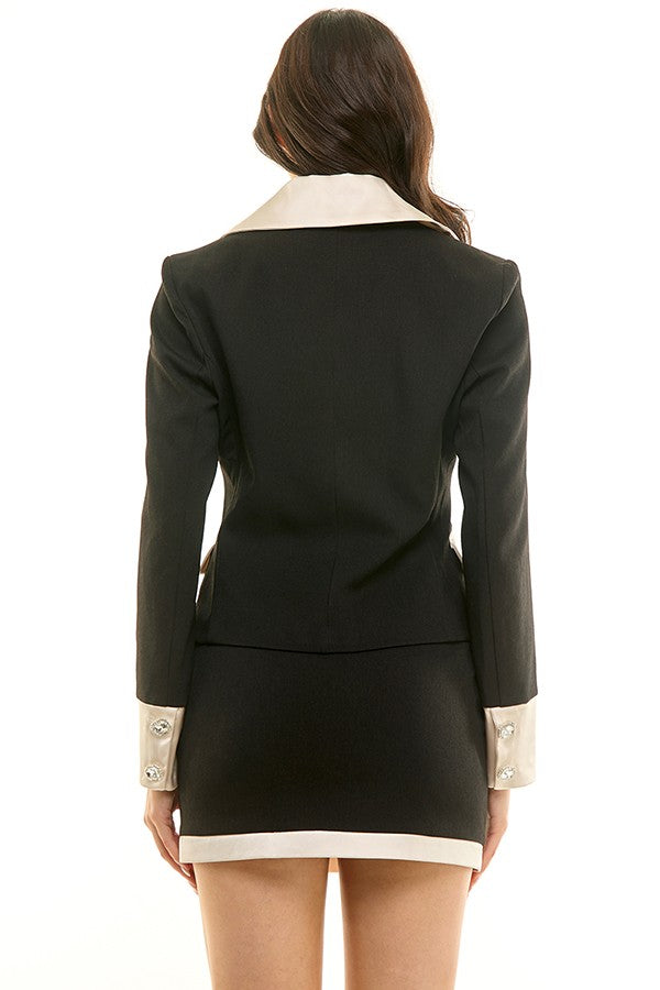 Black Blazer with Satin Finish