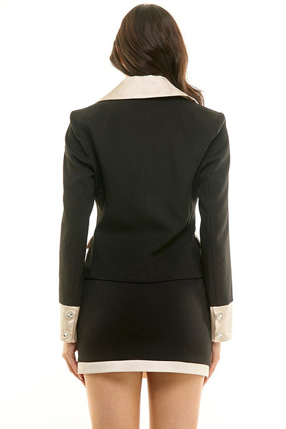 Black Blazer with Satin Finish