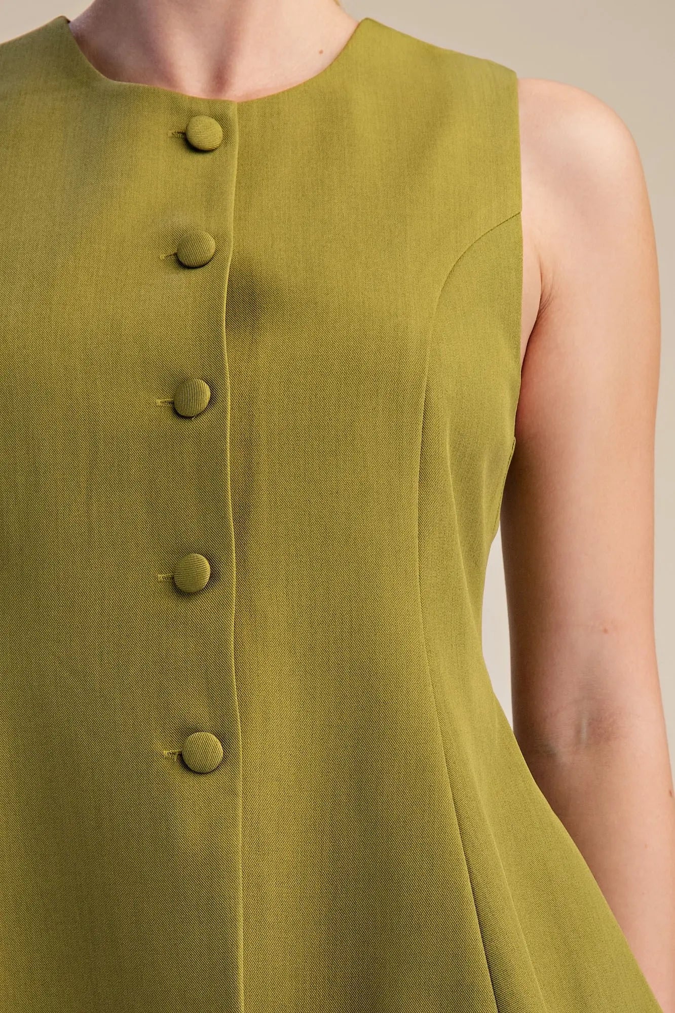 Button Peplum Vest