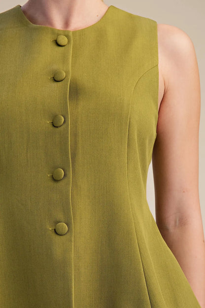 Button Peplum Vest