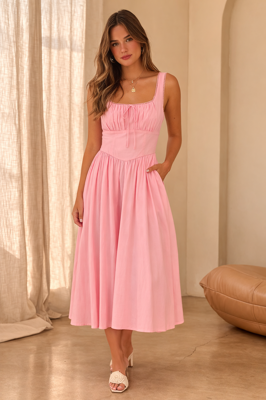 Princess Pink Midi Dress