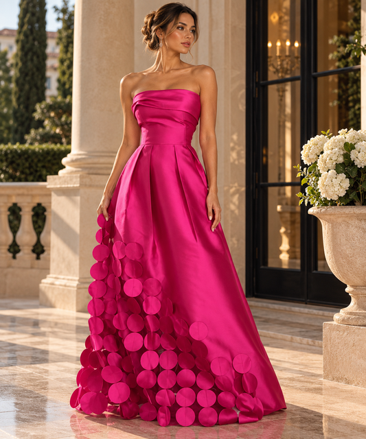 Satin Corset High-Waisted Gown