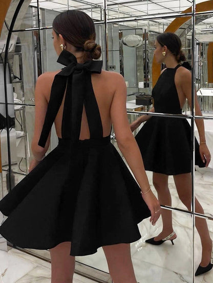 Hailey Halter Tie Back Dress