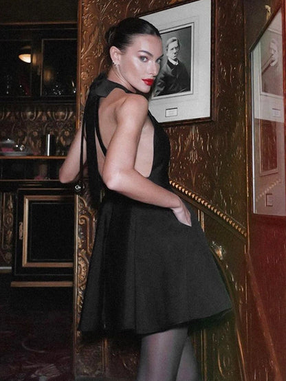 Hailey Halter Tie Back Dress