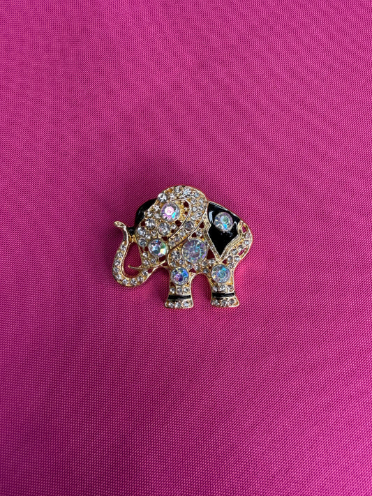 Gold Elephant Brooch