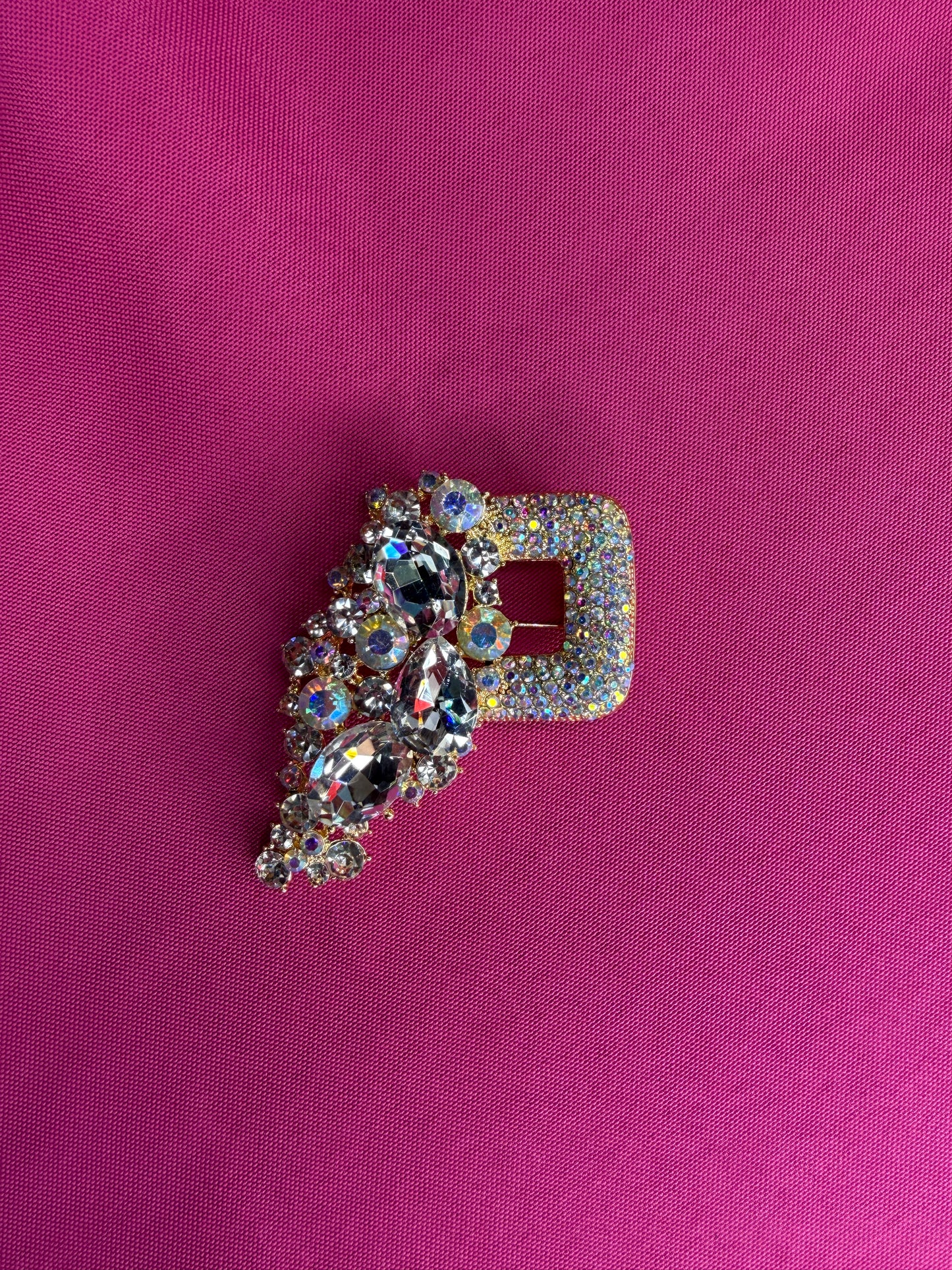 Rhinestone Square Brooch