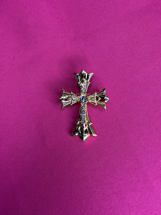 Metal Cross Brooch