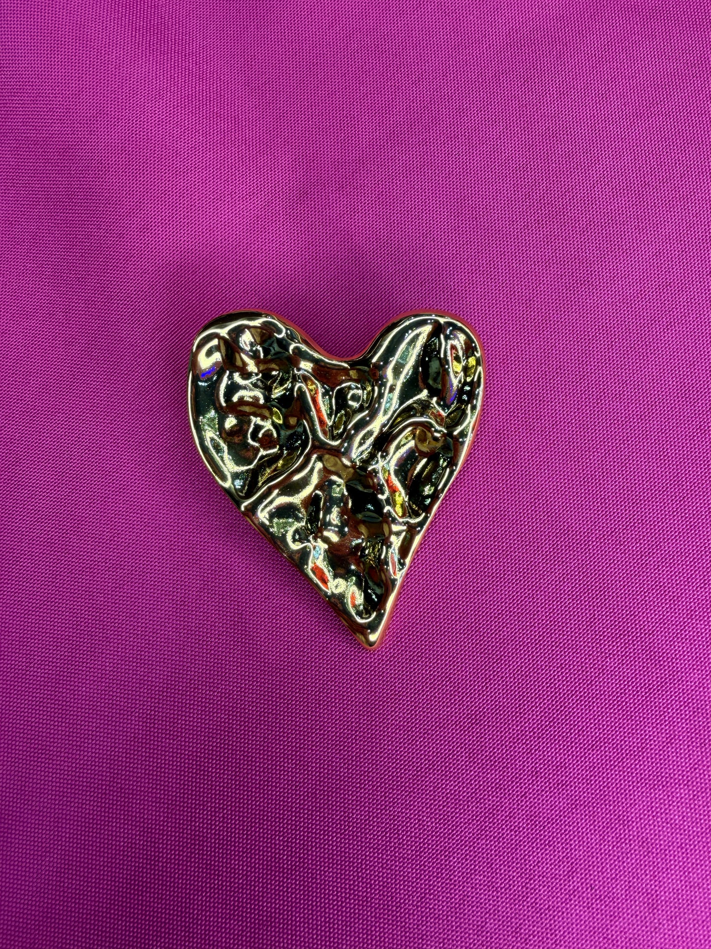 Hammered Heart Brooch