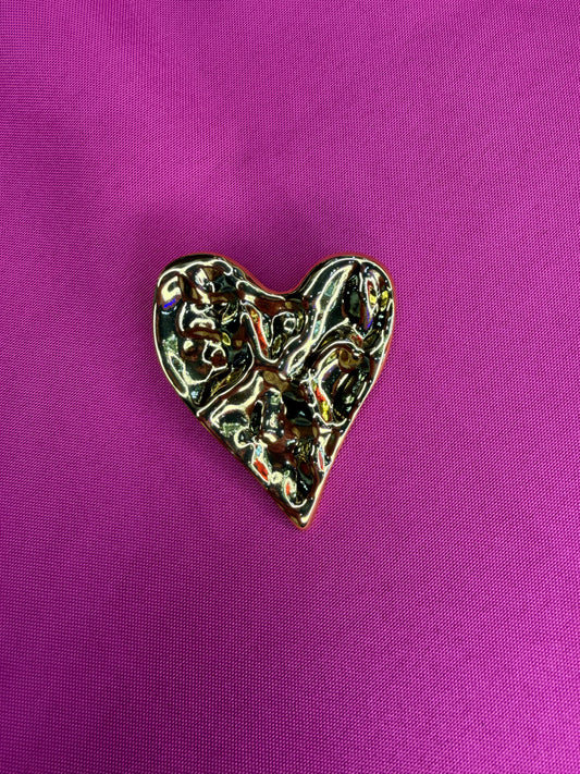 Hammered Heart Brooch