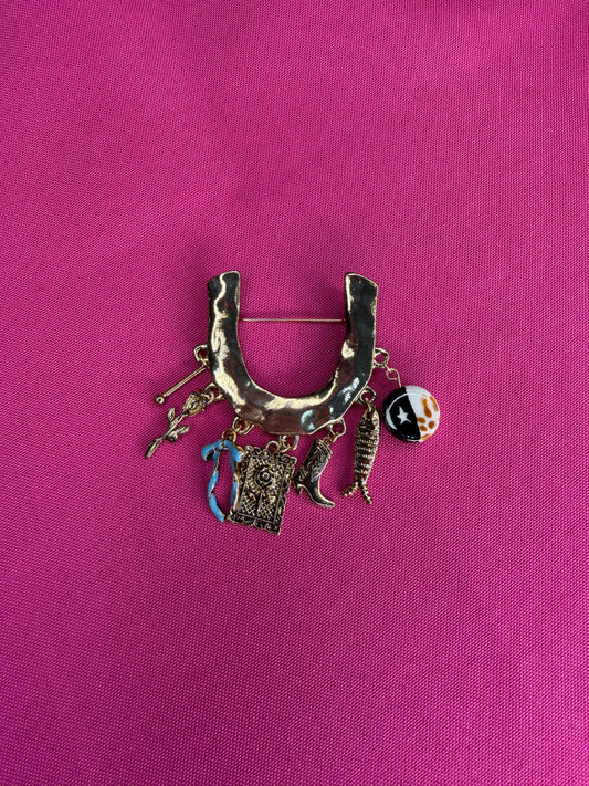 Charm Horseshoe Brooch