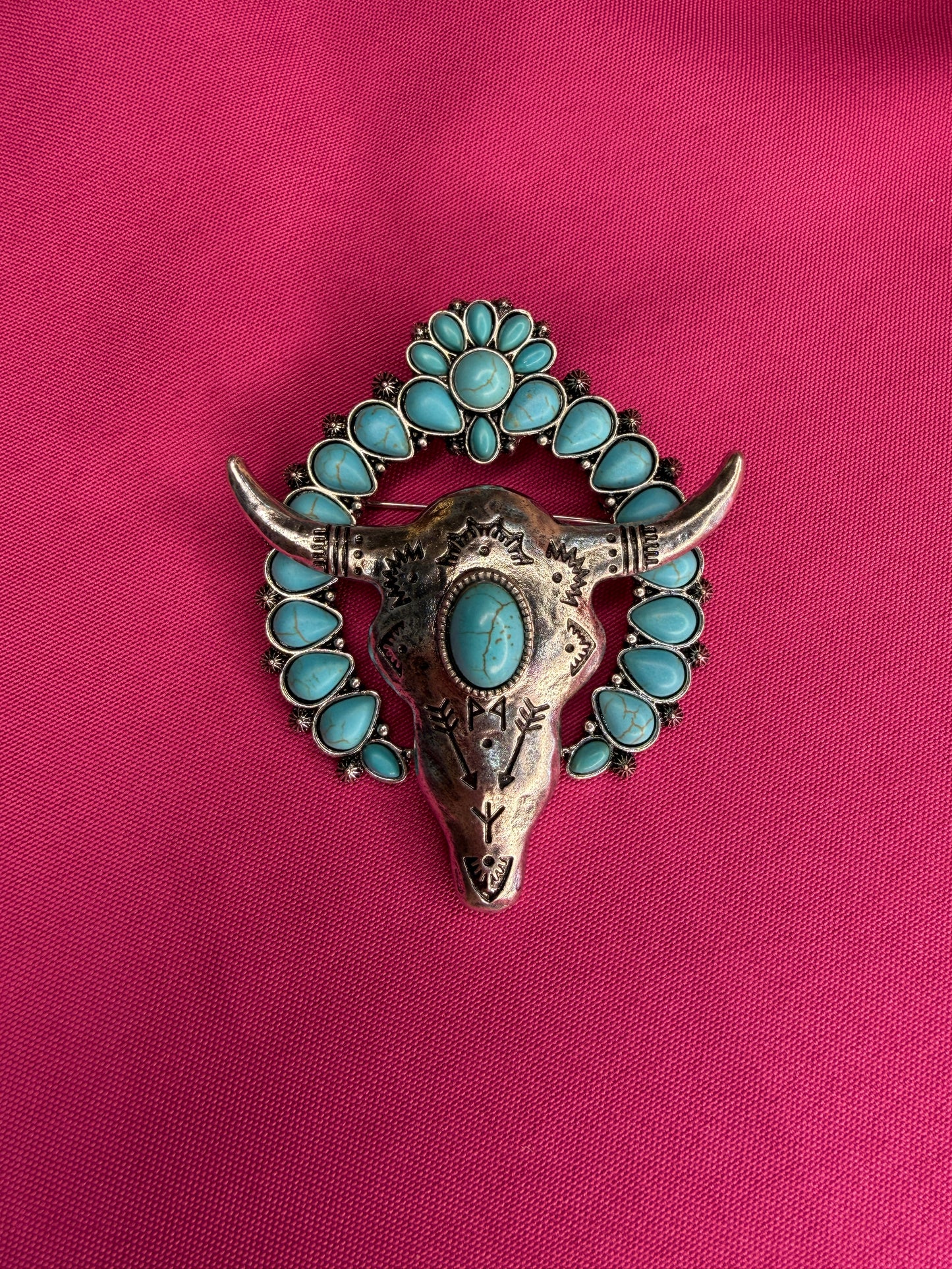 Western Style Skull Brooch