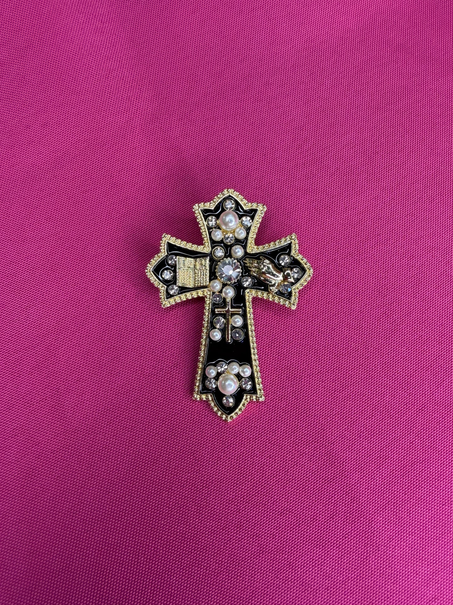Metal Cross Brooch