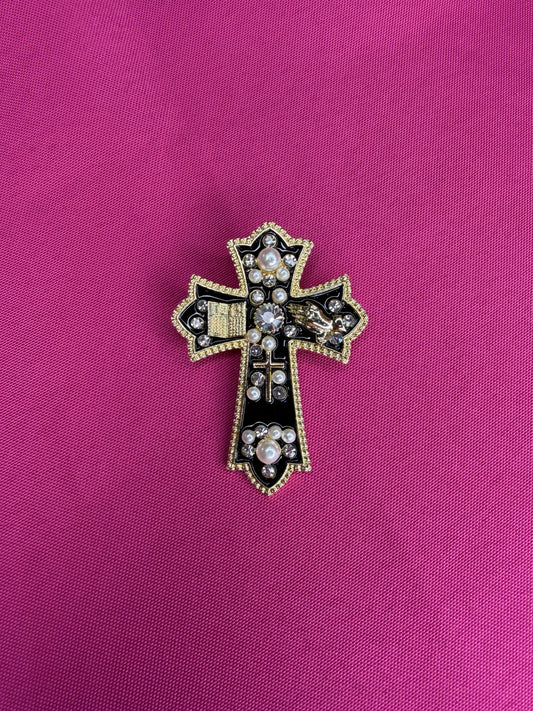 Metal Cross Brooch
