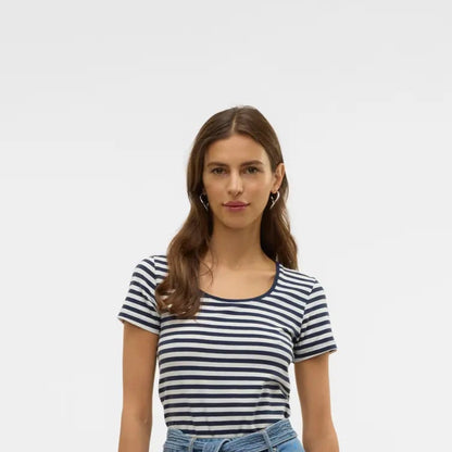 Lotte Striped Short Sleeve Top