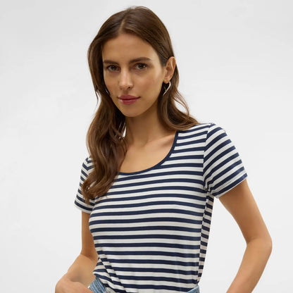 Lotte Striped Short Sleeve Top