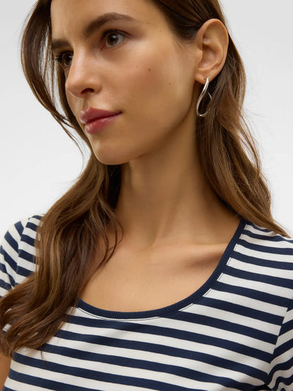 Lotte Striped Short Sleeve Top