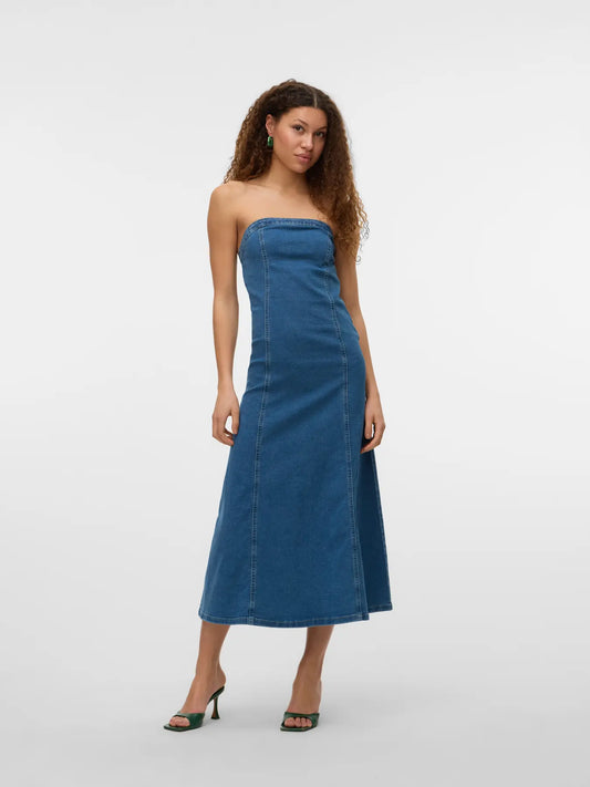Ailey Bandeau Ankle Denim Dress