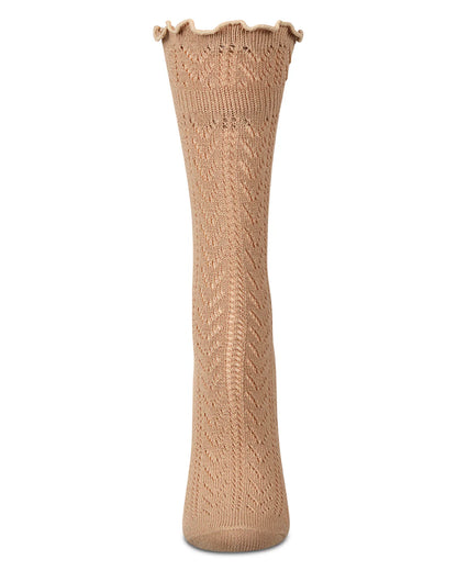Women's Ruffle Pointelle Crew Socks 9-11