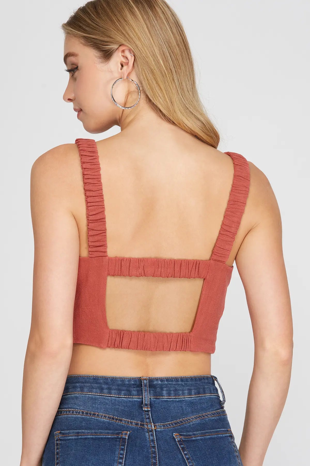 Cami Crop Linen Top