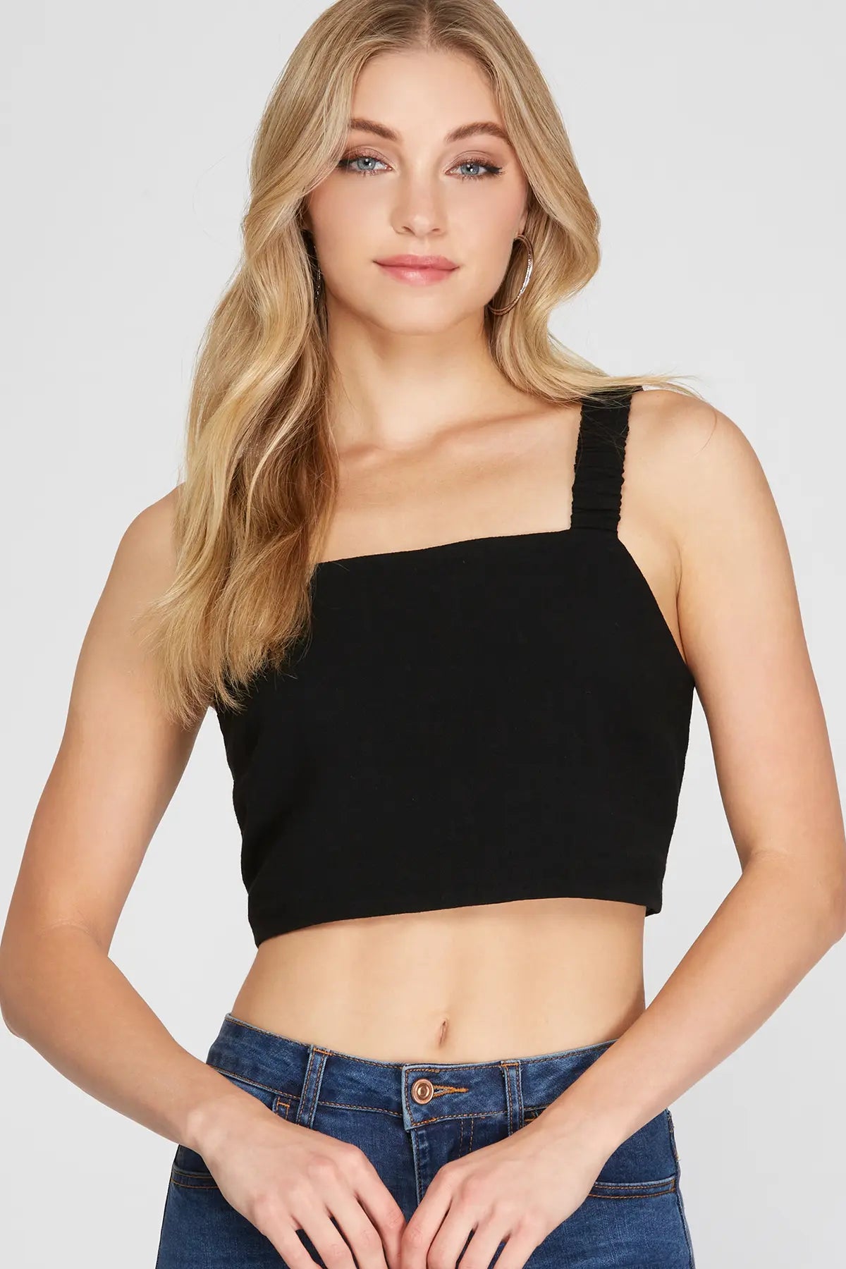 Cami Crop Linen Top