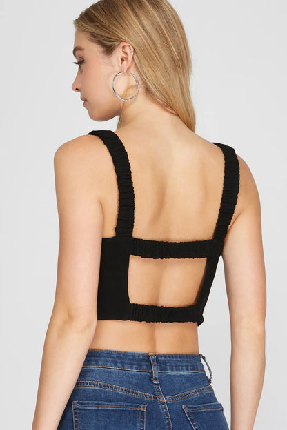 Cami Crop Linen Top