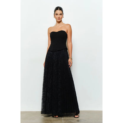 Strapless Corset Lace-Up Maxi Dress