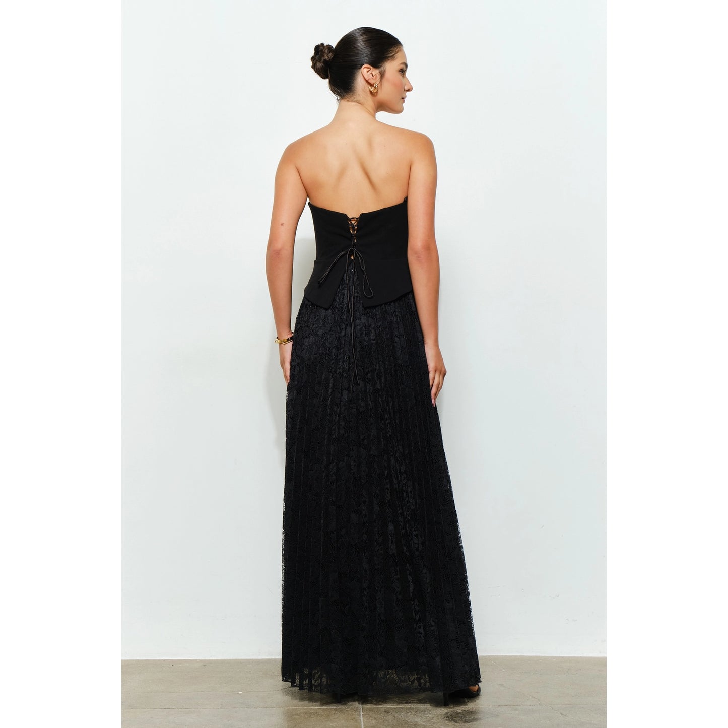 Strapless Corset Lace-Up Maxi Dress